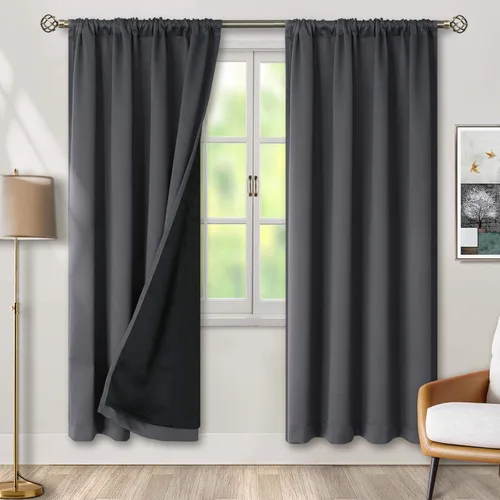 Vista 28 de BGment - Cortinas opacas para sala de estar de 63 pulgadas de largo, juego de 2 paneles, cortinas para oscurecer toda la habitación, cortinas