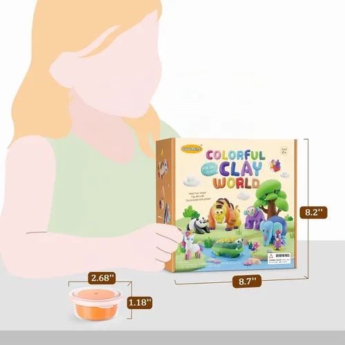 Vista 5 de Drama Planet Kit de arcilla seca al aire para niños, 26 tutoriales