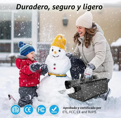 Vista 4 de Wisdomlit - Máquina de nieve de 650 W, fabricante de nieve falsa duradera Negro