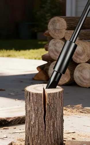Vista 3 de Divisor manual de madera, divisor de Kindling fabricado con divisores de troncos portátiles de acero resistente para madera, uso en interiores