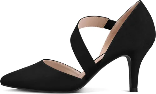 Vista 2 de mysoft Zapatos de tacón de aguja bajo con punta puntiaguda para mujer