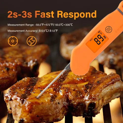 Vista 2 de Inkbird Termómetro recargable para carne IHT-1S, termómetro de carne de lectura instantánea, termómetro digital impermeable para cocinar alimentos