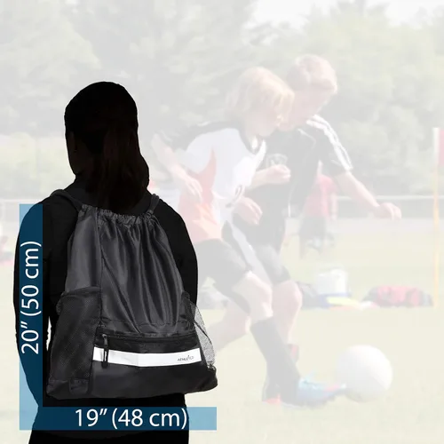 Vista 6 de Athletico Bolsa de fútbol con cordón: mochila de fútbol para niños o niñas también puede llevar baloncesto o voleibol