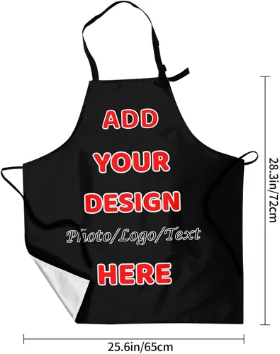 Vista 3 de Delantal unisex personalizado delantal de cocina personalizado Delantal de cocina Personalizar Nombre Imagen Parrilla Cocinero Delantal de Chef