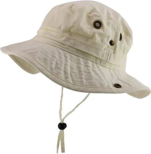 Vista 7 de Armycrew Sombrero de caza de cubo lavado de sarga de algodón con correa de barbilla Negro