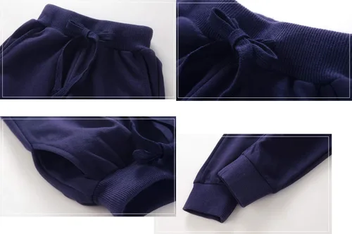 Vista 4 de T.H.L.S Pantalones deportivos de algodón para niños pequeños y niñas, pantalones deportivos activos con bolsillos de 1 a 7 años, paquete de 3