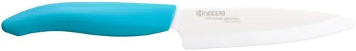 Vista 7 de Kyocera Revolution Cuchillo de cerámica utilitario de 4-1/2 pulgadas, mango naranja, hoja blanca