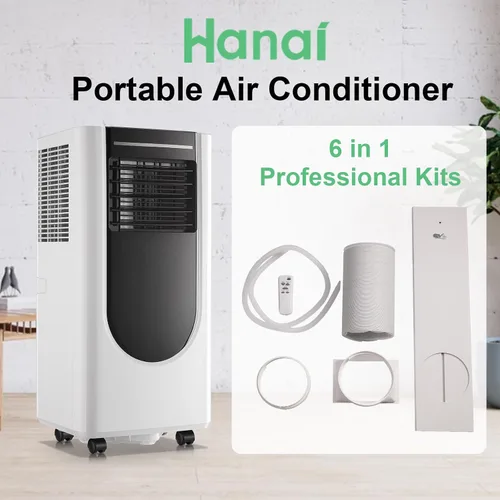 Vista 2 de WANAI Aire acondicionado portátil, 8000 BTU 6 en 1 aire acondicionado de refrigeración para habitaciones de hasta 250 pies cuadrados, aire