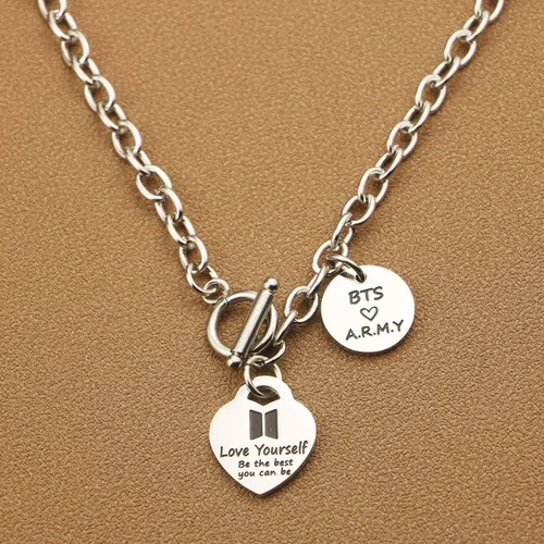 Vista 4 de ARETIS Kpop Bangtan - Collar para niños Be the best J-HOPE JIMIN JIN JK RM SUGA V Collar Bangtan Boys Lover Jewelry Gift for Bangtan Boys Fans Be