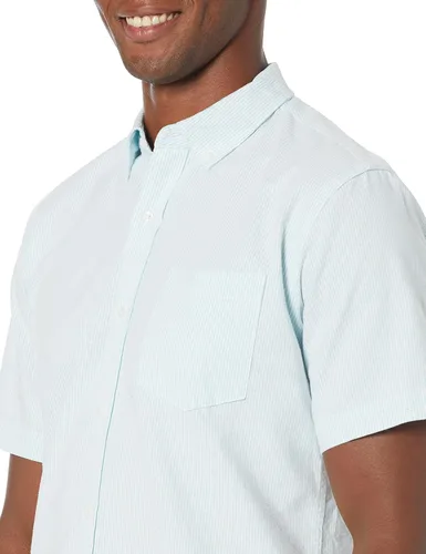 Vista 4 de Tienda Essentials Camisa Oxford de manga corta con bolsillo para hombre