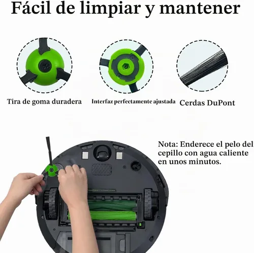 Vista 4 de 6 Pack de cepillos laterales de repuesto compatibles con iRobot Roomba i & j & e Series Todos los modelos, accesorios de cepillos de barrido