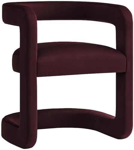Vista 13 de Modway Winslow Silla de comedor de terciopelo resistente a las manchas en alabastro, sillón de barril con respaldo abierto, silla de comedor