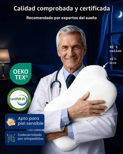 Vista 7 de Almohada cervical para dormir, almohadas de espuma viscoelástica Blanco