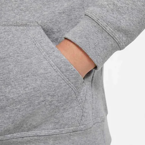 Vista 6 de Nike Sudadera con capucha Club para niños (niños grandes) carbón jaspeado, SM (8 niños grandes), Carbón jaspeado blanco