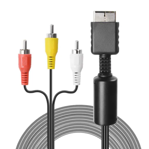 Vista 3 de TENINYU Cable de audio y vídeo RCA - Accesorios de consola de juegos Cable AV de conexión para PS1 PS2 PS3 Playstation, 6FT