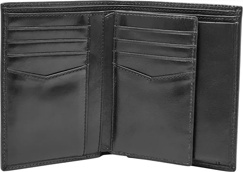 Vista 3 de Fossil Billetera plegable de cuero con bloqueo RFID para hombre de gran capacidad