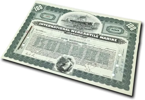Vista 8 de Certificado de Acciones Coleccionables - Empresa que hizo el Titanic "Marina Mercantil Internacional" 1915-20