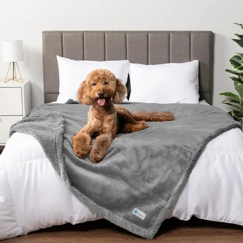 Vista 23 de PetAmi - Manta impermeable para perros medianos, cachorros, gatos pequeños Manta de forro polar suave para mascotas para sofá Cubierta gruesa
