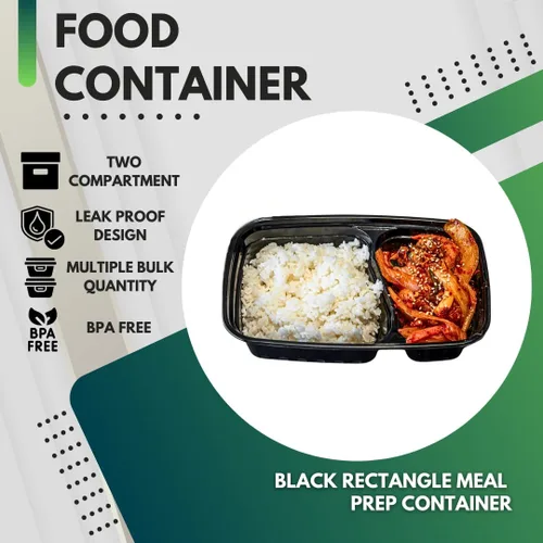 Vista 3 de Green Direct Set de loncheras / Contenedor grande de alimentos con tapa / Caja bento de 2 compartimentos, apta para microondas, congelador