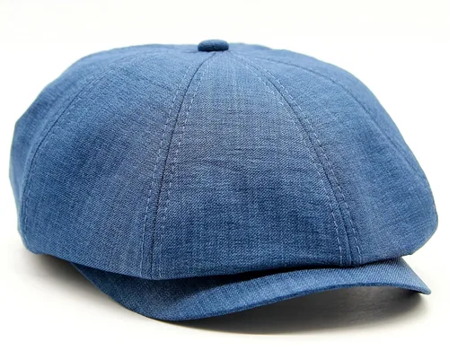 Vista 3 de Newsboy cap baker boy hat for men's cotton summer sun slouchy spring trendy blue (M=7 1/8=22 1/4=57)