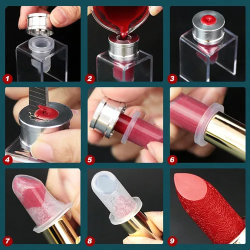 Vista 3 de Molde de silicona para lápiz labial, cosméticos de silicona, molde de lápiz labial, bricolaje, herramienta para hacer pintalabios, estilo chino