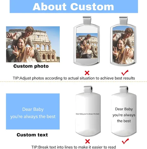 Vista 3 de BEXOA EDC Llavero personalizado con foto personalizada con foto, llaveros grabados para mujeres y hombres, regalo conmemorativo