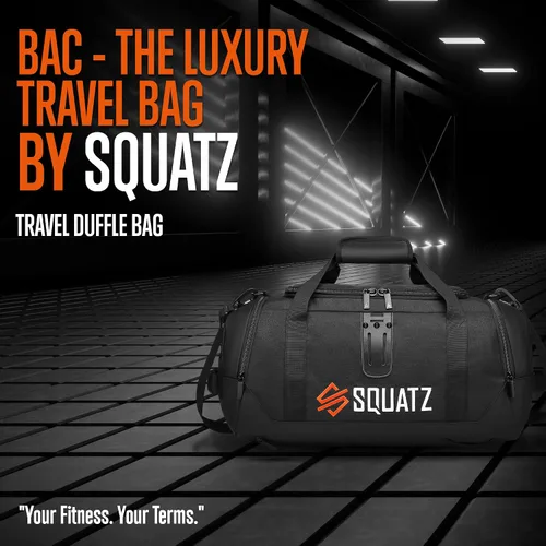 Vista 3 de SQUATZ Mochila de viaje Bolsa de transporte plegable convertible para gimnasio, correa de hombro ajustable y extraíble, espacioso compartimento