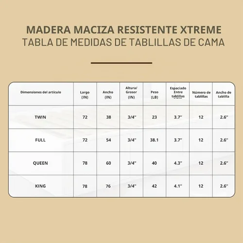 Vista 6 de Hercules Xtreme - Láminas de soporte para cama, tablero de pino macizo resistente, tamaño individual