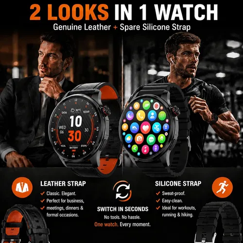 Vista 3 de Smart Watch for Men with GPS, 1.46"AI Smartwatch, BT Call/Text Reply