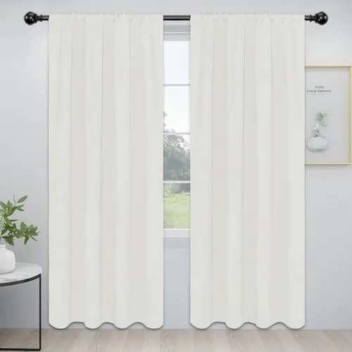 Vista 80 de Easy-Going - Cortinas opacas con bolsillo para varilla para dormitorio, cortinas de ventana para oscurecer la habitación para sala de estar
