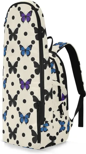 Vista 2 de Sporting Goods Tennis Bag Waterproof Polka Dot Animal Blue Butterfly Tennis Racket Cover Holds 2 Rackets for Tennis, Badminton, Racketball raquetas
