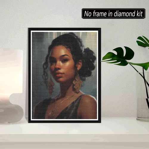 Vista 2 de SKRYUIE Kits de pintura de diamantes para mujer africana 5D, kits de arte de diamantes para adultos afroamericanos, taladro redondo completo, punto