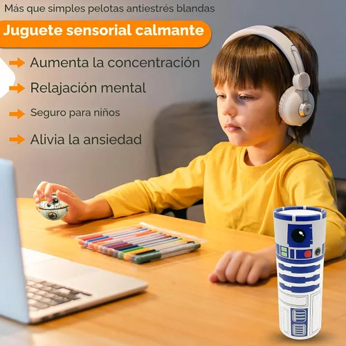 Vista 5 de StarWar Conjunto de Pelotas Antiestrés - Juguete Fidget Pop para Niños y Adultos, Fidget de Alivio, Uso Anti Apretón Jugar/Decorar/Ayudar a Aliviar