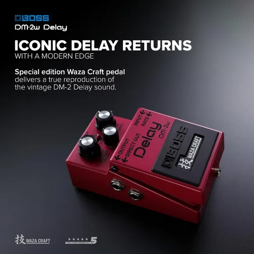 Vista 2 de Pedal de efectos de guitarra Boss DM-2W Delay Waza Craft