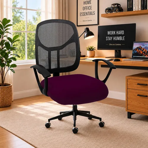 Vista 31 de Fundas elásticas resistentes al agua para sillas de computadora - Protectores lavables para respaldo giratorio y asiento para mascotas - Negro