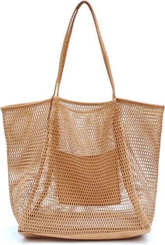 Vista 11 de Bolso de hombro para mujer Hoxis de malla, para la playa