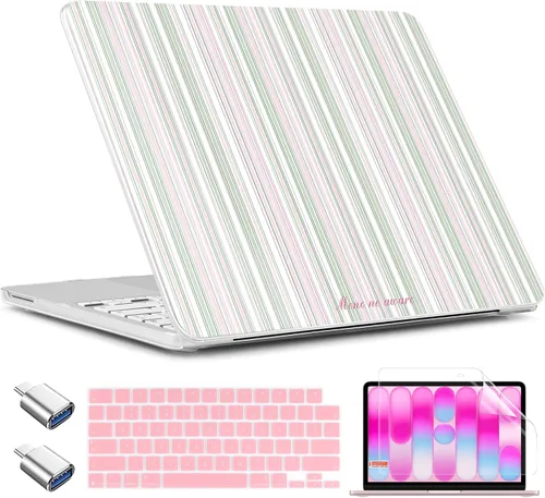 Vista 29 de TWOLSKOO Funda para MacBook Neo de 13 pulgadas 2026 A3404 A18 Pro Chip, funda rígida de plástico con adaptador tipo C, 2 fundas para cámara web