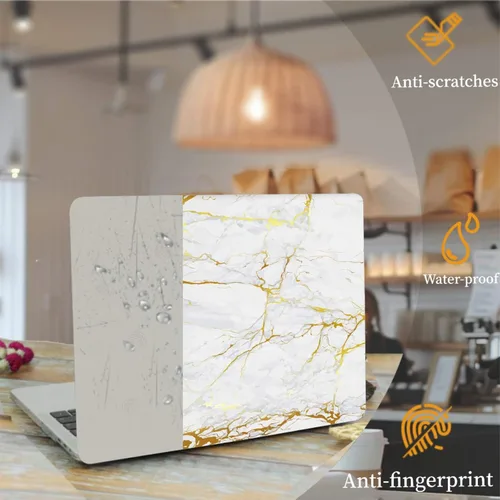 Vista 2 de Funda rígida de plástico para MacBook Air de 15 pulgadas y cubierta Mármol de oro beige