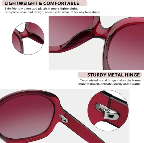 Vista 139 de Joopin Lentes de sol de gran tamaño para mujer, polarizados, grandes, para conducción, protección UV, grandes sombras
