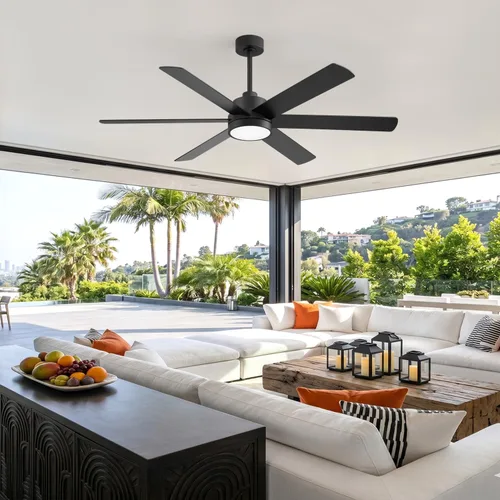 Vista 2 de Ventiladores de techo de 60 pulgadas con luces y control remoto, ventilador