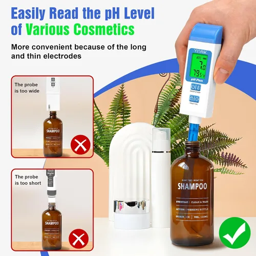 Vista 5 de Medidor de pH para Agua Probador de pH Digital con Sonda de pH de 4.6in Medidor de pH de Laboratorio Lector de pH con ATC para Enlatado Kit