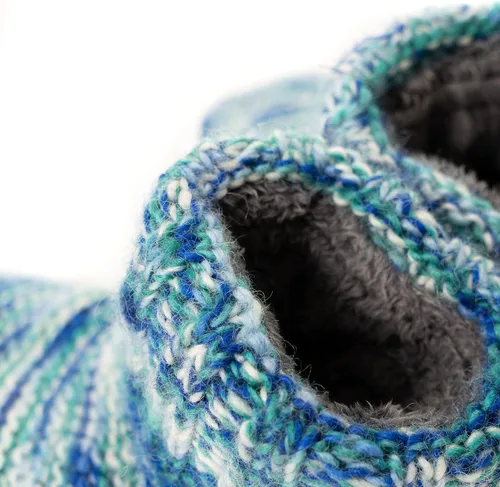 Vista 4 de Tibetan Socks Lana tejida a mano forro polar mediados botín zapatilla calcetín antideslizante suela