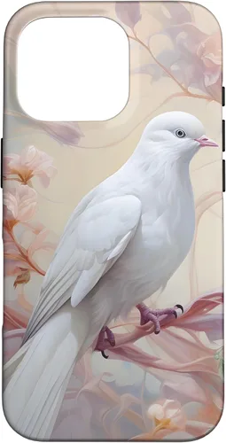 Vista 20 de Funda para iPhone 12 Pro Max Dove of Peace White Dove Pink Floral