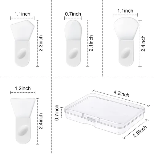 Vista 2 de Philbinden - 4 cepillos aplicadores de máscara facial, cepillo de silicona suave para máscara facial, espátula de maquillaje portátil para máscara