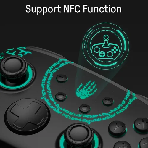 Vista 4 de Firefly Patrón luminoso Switch Pro Controlador inalámbrico compatible con Nintendo SwitchOLEDLite, mando a distancia Bluetooth FUNLAB con 7