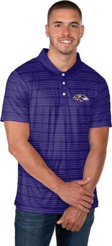 Vista 6 de FOCO Mens NFL Team Logo Striped Polyester Polo Short Sleeve Shirt
