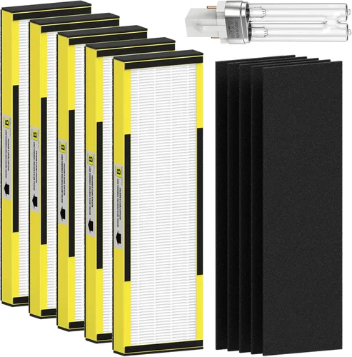 Vista 8 de Filtro B de repuesto HEPA transparente de humo compatible con AC4825 AC4300 AC4800 AC4900 AC4850, 2 filtros HEPA verdaderos y 6 prefiltros de carbón