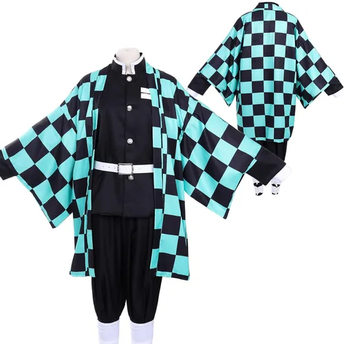 Vista 2 de Tanjiro Cosplay Shinobu Cosplay Adulto Nezuko Zenitsu Giyuu Tanjiro Kimono Cosplay Conjunto para Halloween Anime