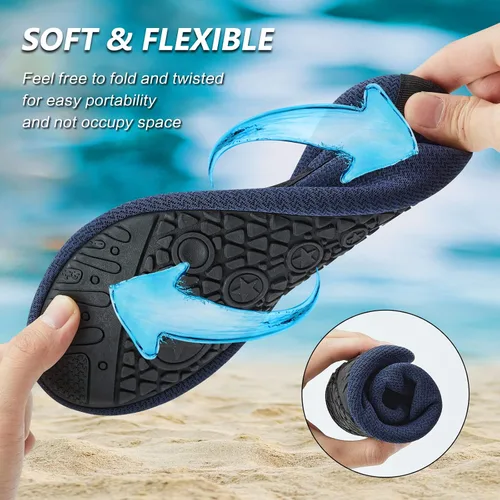 Vista 4 de Deevike Zapatos acuáticos para mujeres y hombres, estilo descalzo, de secado rápido, calcetines de agua sin cordones para playa, piscina, natación