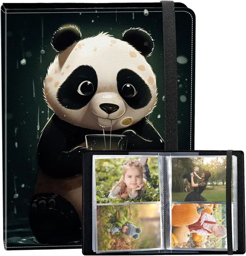 Vista 17 de Álbum de fotos de 3.5 x 5 pulgadas, cubierta de piel sintética de pequeña capacidad, mini álbum de fotos de águila americana de 3.5 x 5 con banda